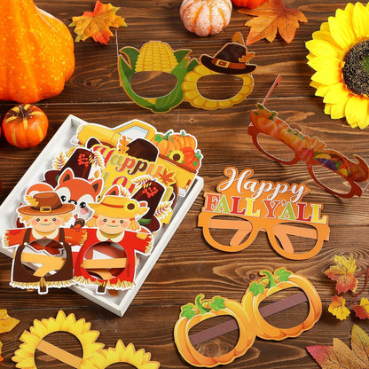 32 Pcs Spa Party Favors Paper Glasses Makeup Paper Eyeglasses Frames Spa Photo Booth Props Selfie Props for Makeup Birthday Party Decorations