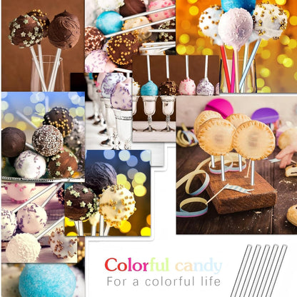 Zopeal 200 Pcs Acrylic Lollipop Sticks Clear Cake Pops Rods Cake Topper Candy Cupcake Treat Stick for Wedding Chocolate Cookie Dessert Handmade DIY Crafts Party Decor Gardening(6 x 0.12 Inches,Clear)
