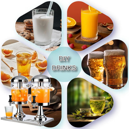 2.2 Gallon Drink Dispensers for Parties, Beverage Dispenser with Stand and Ice Shovel, Commercial Hot Cold Juice Dispenser for Parties, Wedding, Hotel Buffet, Banquet, Restaurant (8 L)