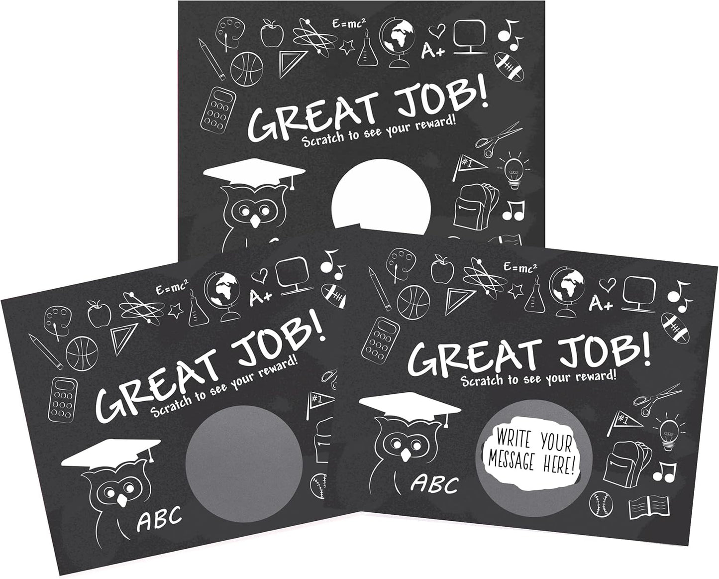 My Scratch Offs - Customizable Scratch-Off Cards Graffiti Design for Prizes, Classroom Rewards & Teacher Supplies, 50 Pack