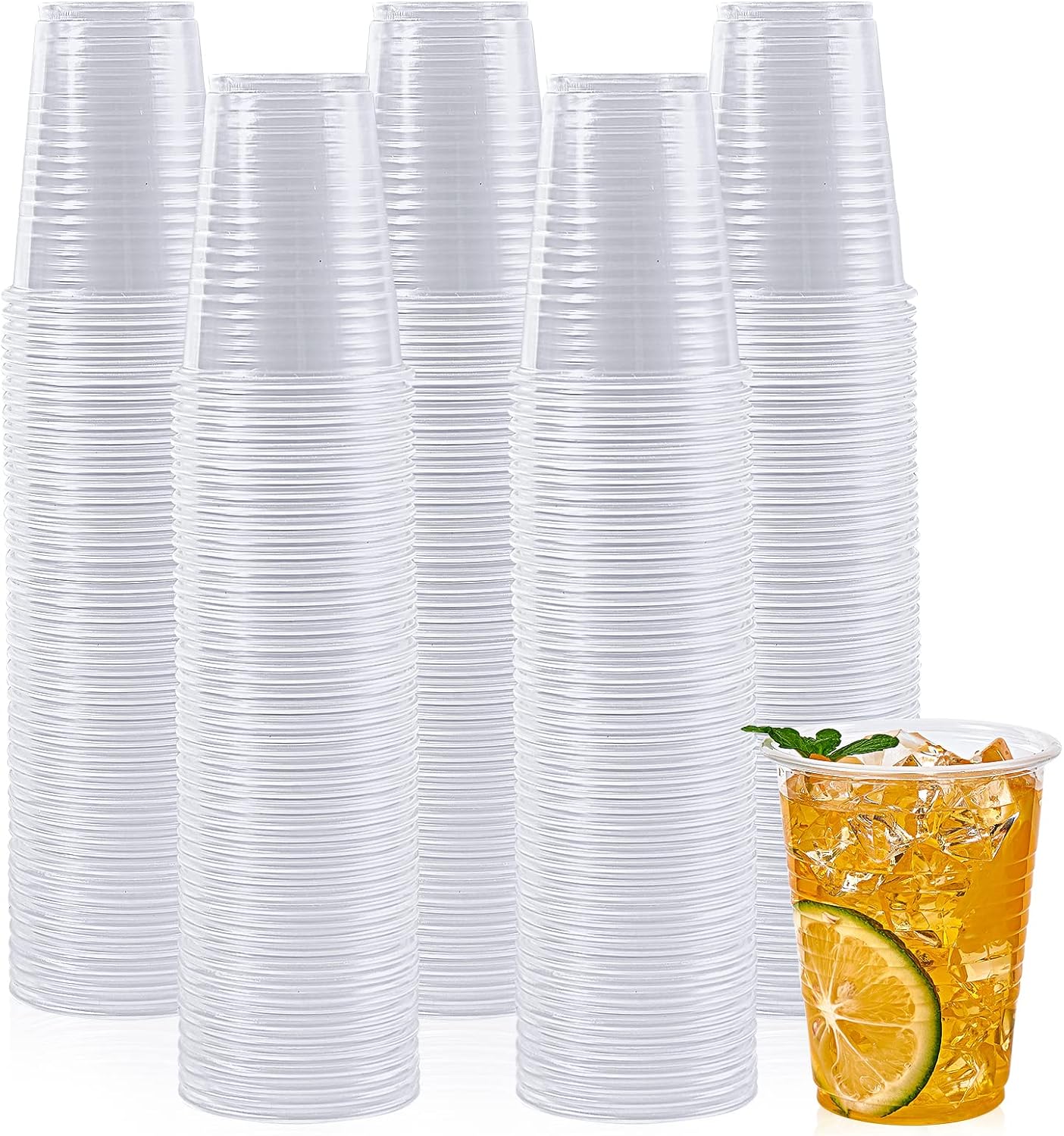 Lilymicky 500 Pack 9 oz Clear Plastic Cups, Disposable Drinking Cups, Plastic Party Cups for Birthday Parties, Picnics, Ceremonies, and Any Events