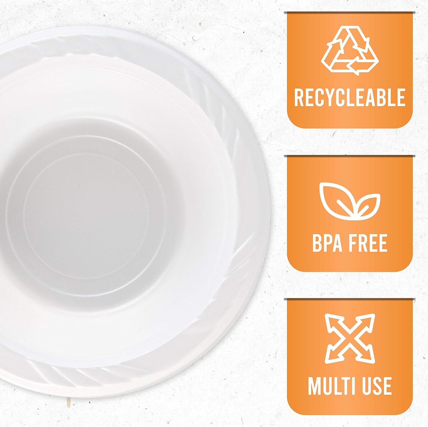 100 Count Disposable 12 ounce White Plastic Soup Bowls