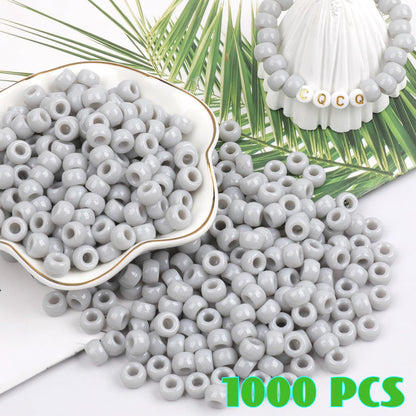 1000Pcs Glow in The Dark Pony Beads 9mm Plastic Kandi Beads Bulk for Friendship Bracelet Necklace Craft Jewelry Making Beads for Hair Braids 9 Color