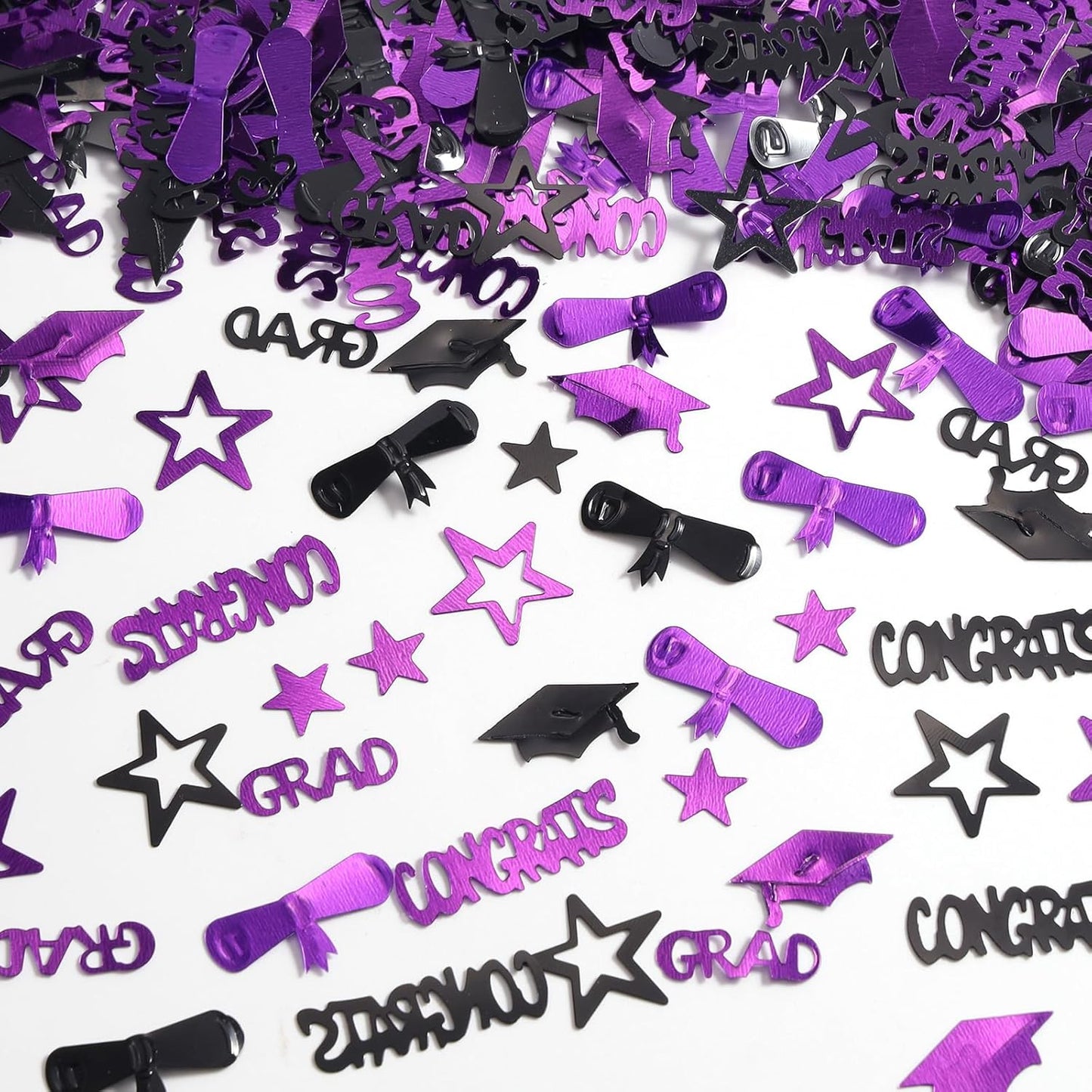 Gold and Black Graduation Confetti 2026, 1000 Pcs Congrats Grad Confetti Class of 2026 Party Table Centerpiece for 2026 Graduation Party Decorations