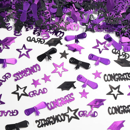 Gold and Black Graduation Confetti 2026, 1000 Pcs Congrats Grad Confetti Class of 2026 Party Table Centerpiece for 2026 Graduation Party Decorations