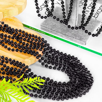 EOBOH 144PCS Mardi Gras Beads, Metallic 12 Kinds Bead Necklace Party Supplies, 33" Mardi Gras Necklace Costume Stuff, Festival Parade Throw Accessories for Wedding Birthday Celebrations Decorations