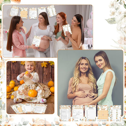 Yinder 145 Pcs Baby Shower Games Activities Cards with 20 Pencils Includes Baby Bingo Description and Wishes Guess Who Price is Right Word Scramble Game(Here Comes the Son)