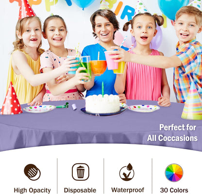 Exquisite Party Solids 6-Pack Premium Plastic Tablecloth 54in. x 108in. Rectangle Plastic Table Cover - Navy