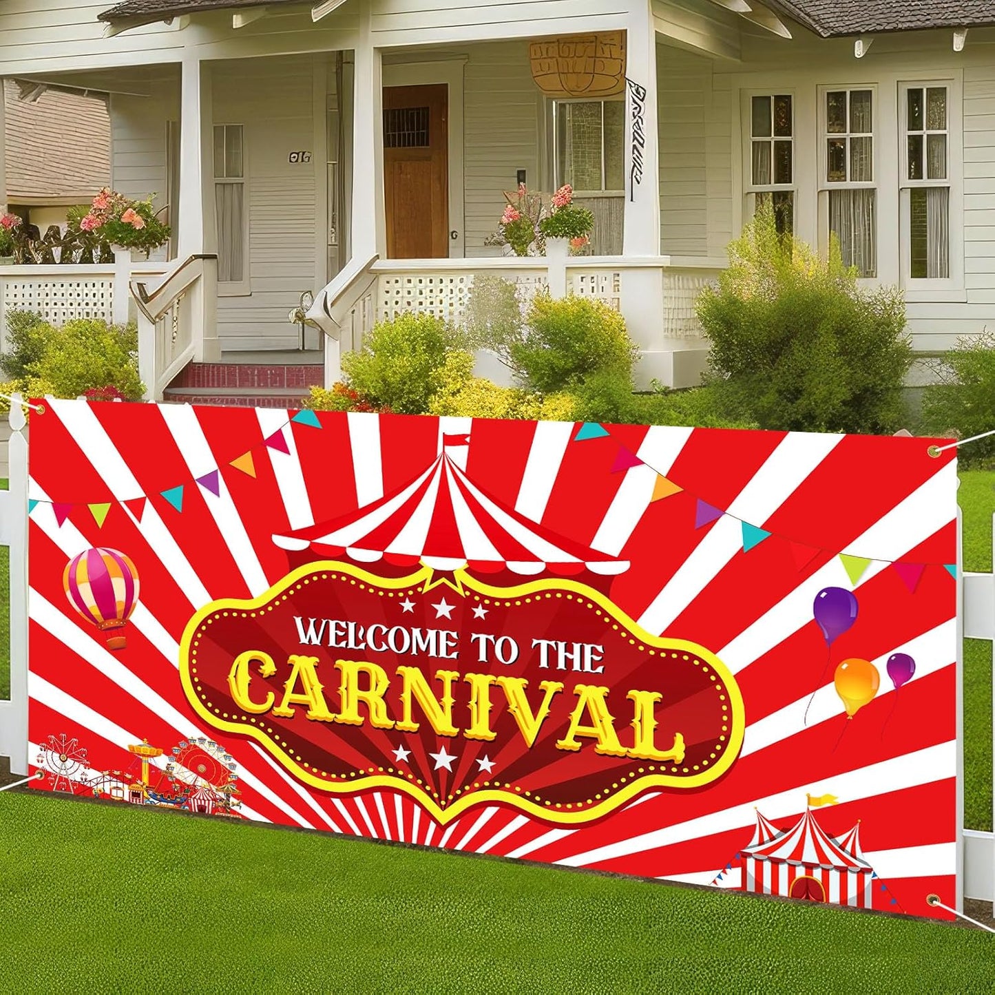 Teenyyou Welcome to the Carnival Banner Carnival Decorations Circus Party Supplies Backdrop for Circus Theme Party Decorations Birthday, 71 x 35 Inch