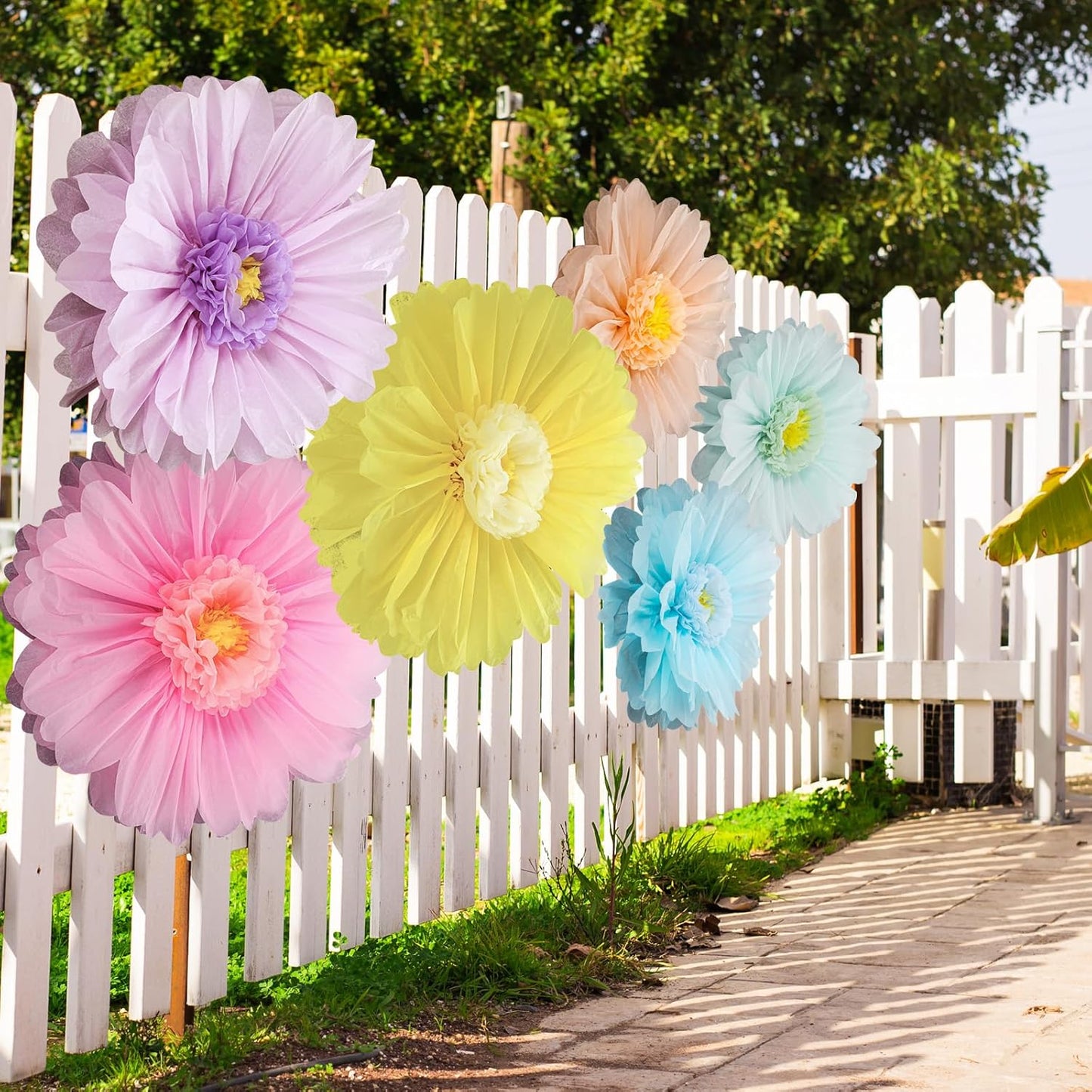 Giegxin 20 Pcs 31.5'', 23.6'', 11.8'', 9.8'' Pink Giant Paper Flower Boho Large Tissue Flower for Wall Pink Pom Pom Floral Decoration for Wall Wedding Bridal Shower Classroom Tea Party Birthday Decor