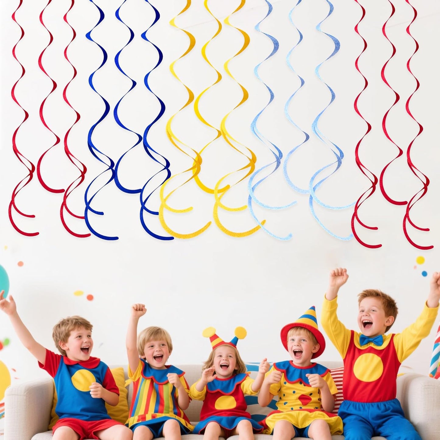 36 Pcs Blue Hanging Swirl Decorations Ombre Royal Blue White Felt Swirl Streamer Spiral Ceiling Garland for Birthday Wedding Baby Shower Graduation Under The Sea Nautical Ahoy Achor Party Supplies