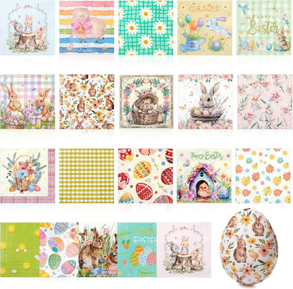 Crtiin 20 Pack Decoupage Napkins Floral Napkins Flower Cocktail Paper Decorative Toilet for Valentine's Day Birthday Party Beautiful Gorgeous, 20 Styles Each 6.5 Inches(Style 1)