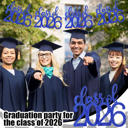 Amyhill 24 Pcs 2026 Graduation Decorations Class of 2026 Graduation Centerpiece Sticks Glitter Double Sided for Table Grad Party Decorations for Vase Table Toppers Supplies(Black)