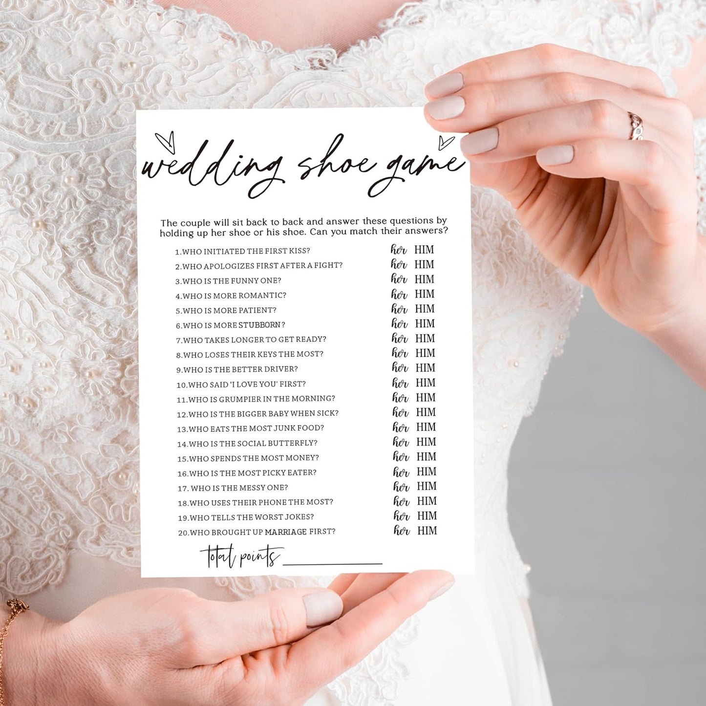 Bridal Shower Bingo, What Will The Bride to Be Receive, 25Pcs Bridal Bingo Game Cards, Engagement Party Games for Guests, Minimalist White Wedding Party Supplies - A18