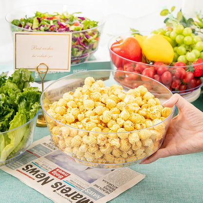 Hioasis 8 Pack Plastic Serving Bowls 128oz Gold Glitter Plastic Bowls Heavy Duty Disposable Serving Bowls for Party Snack & Salad & Candy & Bar Buffet