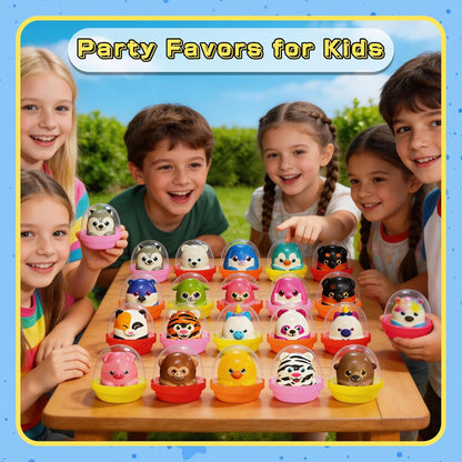 KissFree 20 PACK Slow Rising Squeeze Toys, 2 Inch Plastic Capsules Filled with Animal Squishies, Party Favors for Kids 4-8 8-12, Goodie Bags Stuffers, Birthday Gifts, Classroom Prizes
