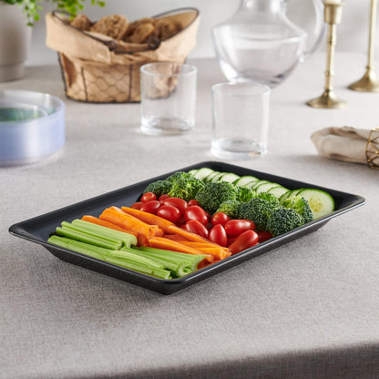 Plasticpro Plastic Serving Trays - Serving Platters Rectangle 10 X 14 Disposable Party Dish Crystal Clear Pack of 4