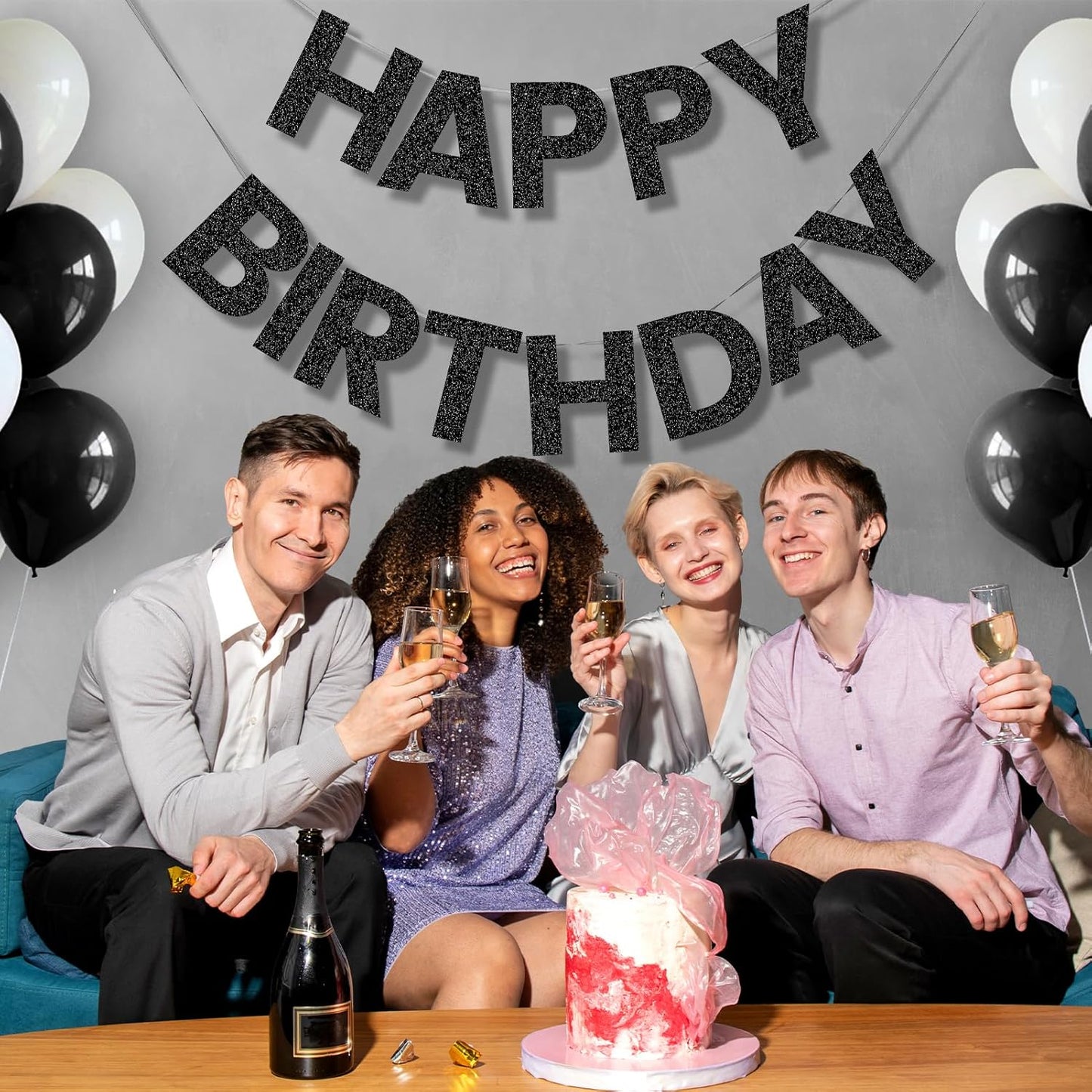 Happy Birthday Banner - 9ft Pre-Strung Happy Birthday Sign for Women, Men, Girls, Boys - No DIY Birthday Decorations & Party Supplies(Macaron)