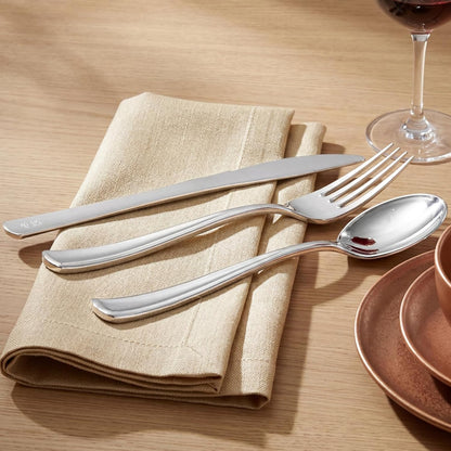 Supernal 360pcs Silver Plastic Cutlery,Elegant Plastic Silverware,Silver Hammed Silverware,Disposable Flatware,Include 120 Forks,120 Knvies,120 Spoons,Perfect for Birthday,Party,Wedding