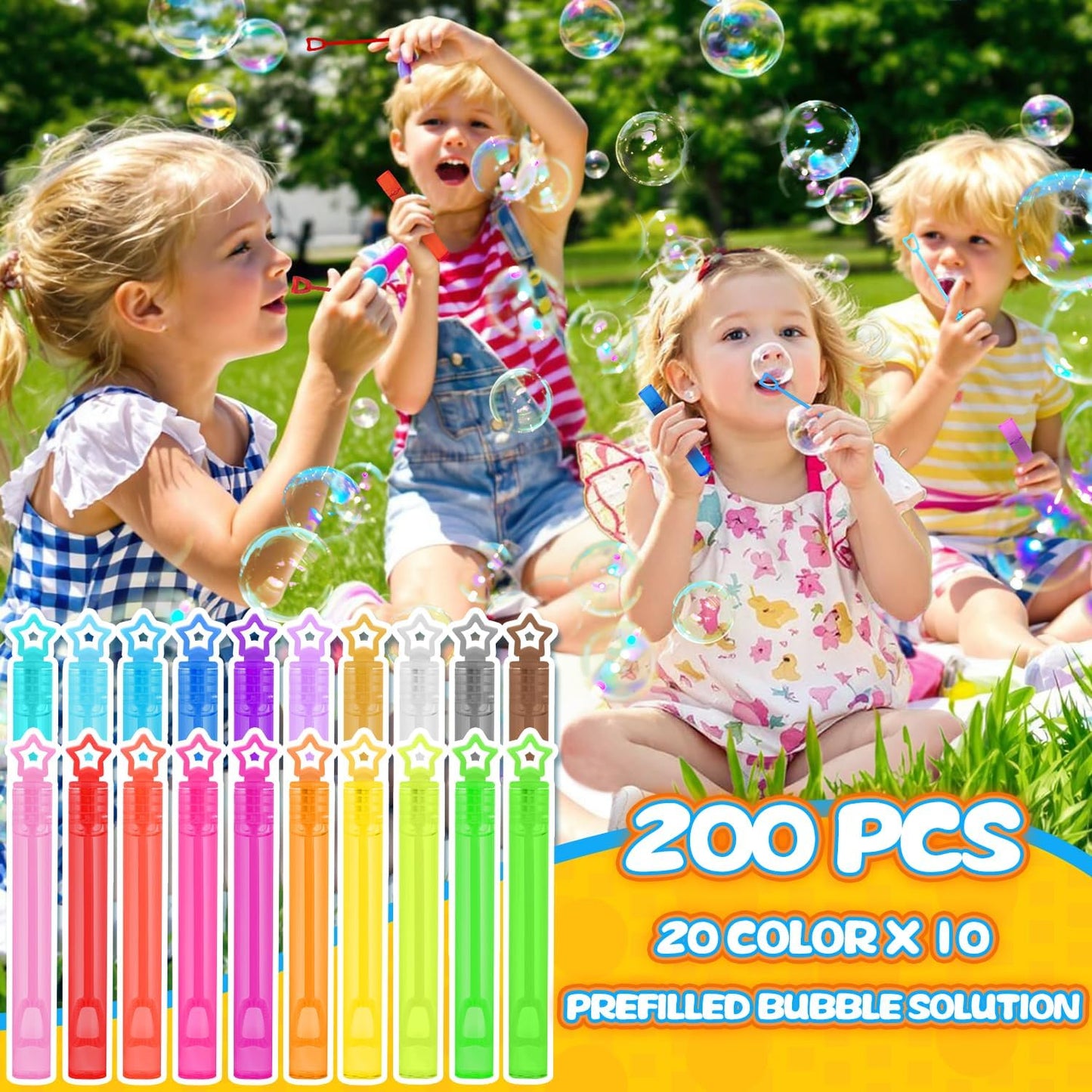 32 Pcs 8 Colors Neon Bubbles Party Favors For Kids, Mini Star Bubble Wand Bulk In Gift Box as Goody Bags Stuffer, Classroom Giveaways, Carnival Prizes Toy, Birthday Treats, Party Supplies For Toddlers