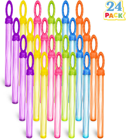 JOYIN 24 Pack 14.6’’ Big Bubble Wands Bulk (2 Dozen) for Summer Toy, Outdoor/Indoor Activity Use, Easter, Bubbles Party Favors Supplies for Kids