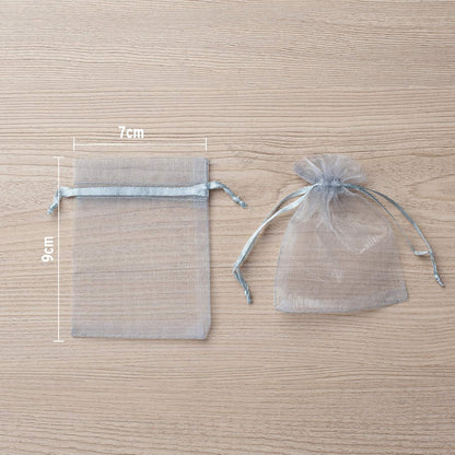 100pcs White Organza Bags 2x3 inch Sheer Drawstring Gift Bags Jewelry Pouches Wedding Party Christmas Favor Gift Bags, Little Mesh Gift Pouches Mini Candy Bags for Small Presents Earrings