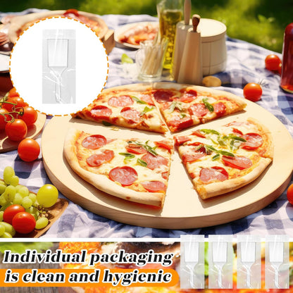 Patelai 20 Pcs Cake Server Set Disposable Plastic Serving Spatula Cutter Square and Triangle Servers Spatula Knives Pie Pizza Pastry Slicer Serving Utensils Clear for Kitchen Wedding