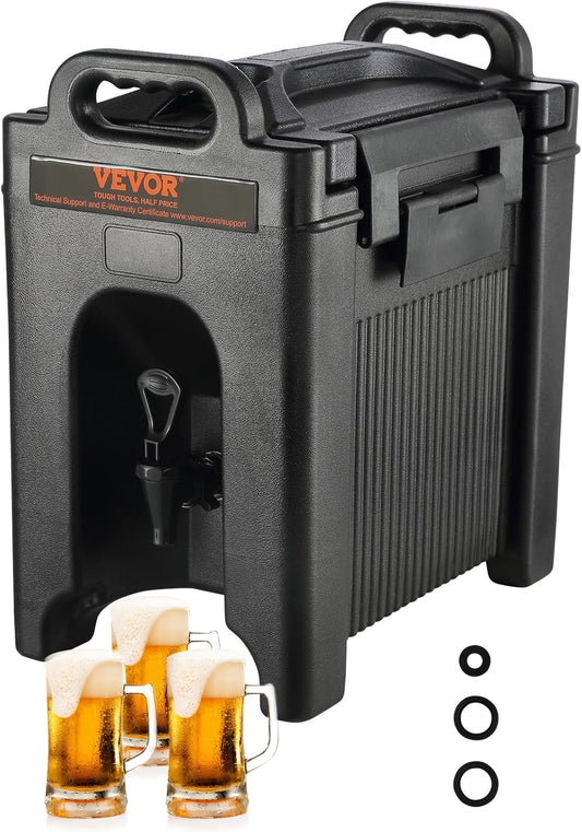 VEVOR Insulated Beverage Dispenser, 5 Gallon, Food-grade LDPE Hot and Cold Beverage Server, Thermal Drink Dispenser Cooler with 0.9 in PU Layer Two-Stage Faucet Handle, for Restaurant Drink Shop