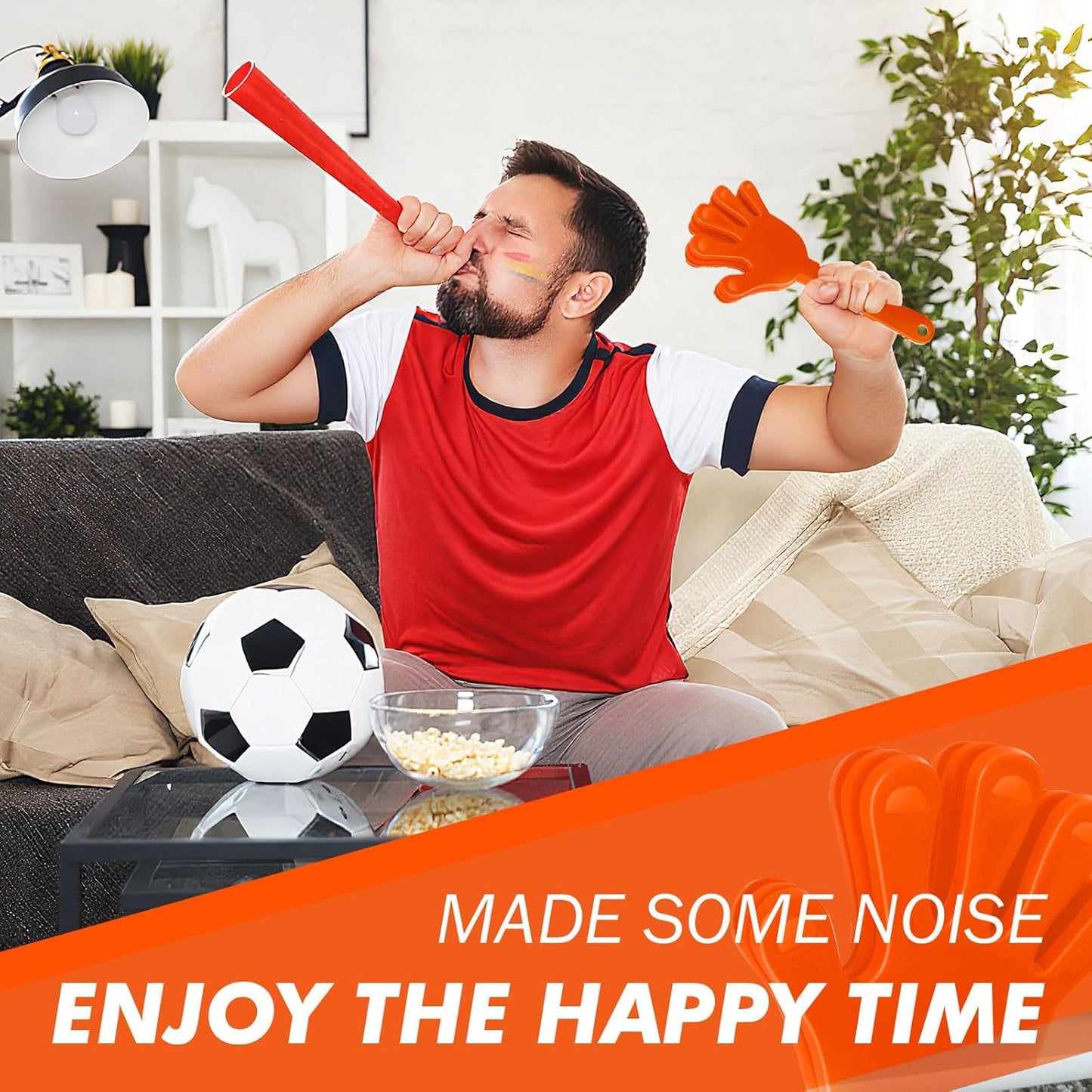 50 Pcs Hand Clappers Noisemakers 7.5 Inch Clappers Noisemakers Plastic Hand Clappers for Birthdays Game Football Sporting Events Cheers Supplies Dance Basketball Football Noisemakers(Black)