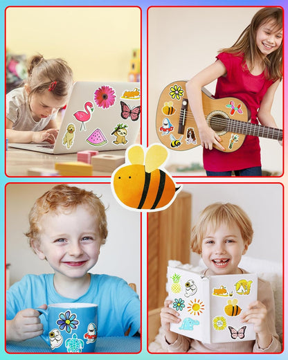 200Pcs Water Bottle Stickers for Kids, Cute Stickers for Water Bottles, Vinyl Waterproof Aesthetic Laptop Sticker Pack Classroom Prizes Skateboard for Kids Teens Girls Students (Cute-200pcs)