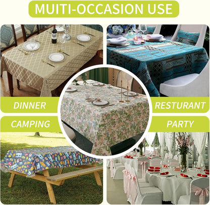 Rectangle Table Cloth,100% Waterproof Tablecloth Oil Proof Spill Proof Vinyl Table Cloth, Wipe Clean Plastic Table Cover for Dining, Camping, Indoor and Outdoor 52" x 70",Leaves