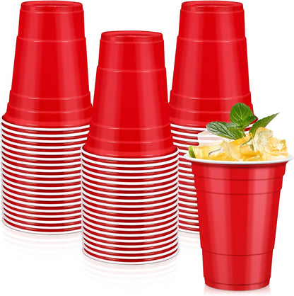 LANLISA 50 Gold Plastic Cups, 16 oz Disposable Cups, Drinking Cups For Birthday Party Supplies, Graduation, Thanksgiving Decorations, Harvest, Fall, New Years