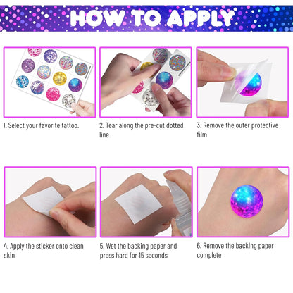 96PCS Disco Ball Temporary Tattoos Pre-Cut 70s Themed Birthday Party Favors Decorations Supplies Decor Cute 1970s Dance Dancing Tattoo Stickers Gifts For Kids Girls Boys Prizes Carnival
