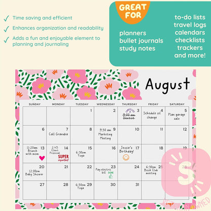 6 Self-Ink Flash Stamp Set, Multicolor Teacher Stamps for Classroom, Stamps for Teachers, Pre-Inked, Refillable Stamps (Celebration Set)