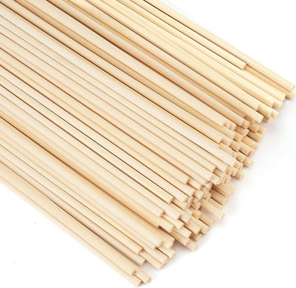 50Pcs Wooden Dowel Rods 1/4 x 12 Inch Wood Sticks for Crafts, Precut Wooden Rod Sticks Natural Wood Dowels for Craft and DIY Projects, Cake Dowels Hardwood Craft Dowel Rods