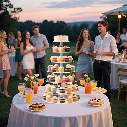 4 Tier Round Cupcake Stand, Acrylic Cupcake Display Stand for 38 Cupcakes, Clear Cupcake Holder Stand for Dessert Table, Cupcake Tower Stand for Wedding Birthday Party Graduation