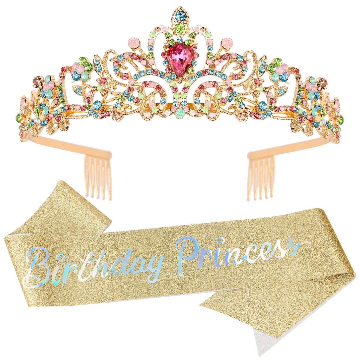 Princess Birthday Tiara - Happy Crown for Girls & Women, Decorative Accessory