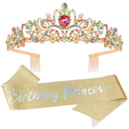 Princess Birthday Tiara - Happy Crown for Girls & Women, Decorative Accessory