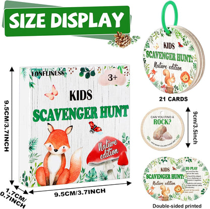 Kids Scavenger Hunt Game - Nature Edition, Toddler Outdoor Nature Scavenger Hunt Cards, Camping Toys Games for 3 Year Old's & Up, Outdoors Preschooler Activity Educational Family Fun Game Gift