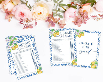 Mediterranean Lemon Bridal Shower Bingo Game with Blank Squares, Pack of 30 Game Cards, Bridal Shower Decorations, Wedding Engagement Decor, Bachelorette Party Supplies - KR30
