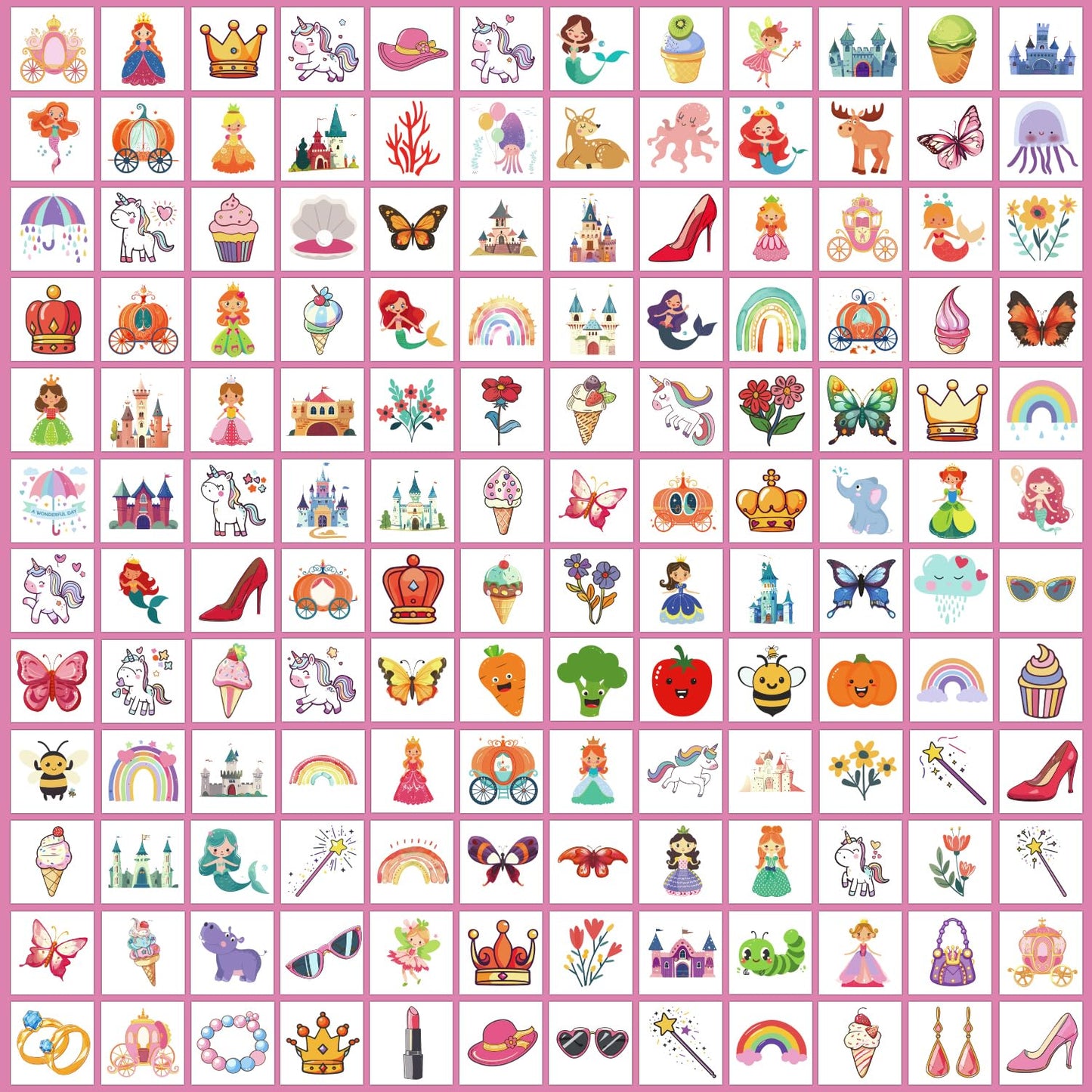 Partywind 408 PCS Kids Tattoos for Party Supplies, Individually Wrapped Sheet Temporary Tattoos Stickers for Kids Goodie Bag Stuffers, Fun Birthday Party Favors - Mixed