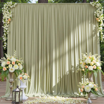 10ftx10ft Black Backdrop Curtains for Weddings Parties, Wrinkle Free 2 Panels Silky Polyester Photo Backdrop Drapes Back Drop Cloth Drapery for Birthday Mother'sDay Photography Background