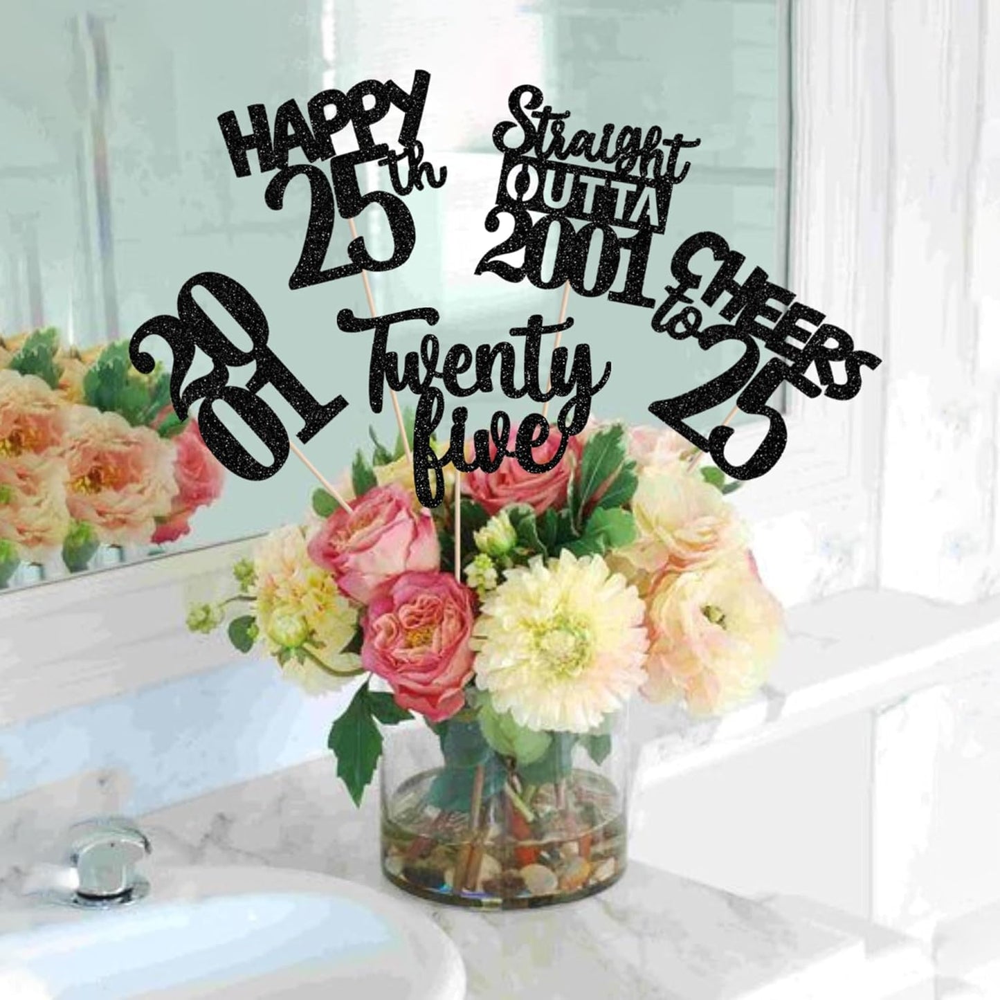 15 PCS 50th Birthday Centerpiece Sticks Fifty Happy 50th Straight Outta 1976 Table Flower Centerpieces Sticks Cheers to 50 Floral Decorations for 50th Birthday Party Centerpieces Supplies Black