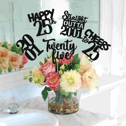 15 PCS 50th Birthday Centerpiece Sticks Fifty Happy 50th Straight Outta 1976 Table Flower Centerpieces Sticks Cheers to 50 Floral Decorations for 50th Birthday Party Centerpieces Supplies Black