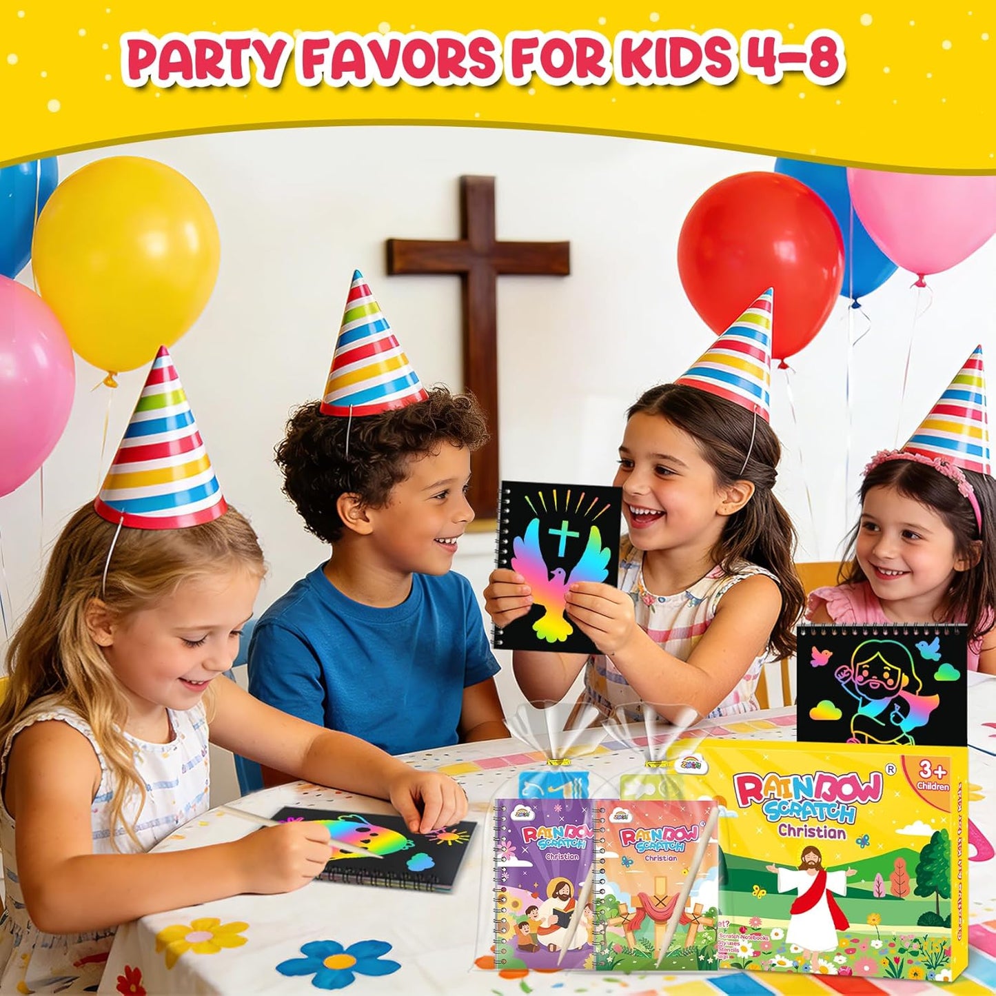 ZMLM 24 Pack Scratch Art Party Favors: Birthday Party Favors for Kids 4-8, Bulk Rainbow Scratch Notebook Paper Pads, Goodie Bags Stuffers Girls Boys Classroom Gifts Crafts Toys