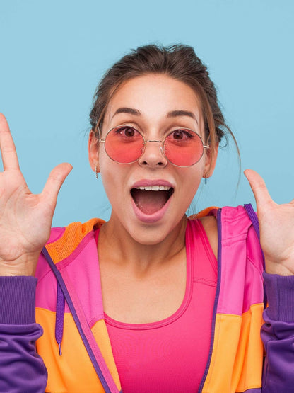 Blulu 20 Pairs Round Hippies Sunglasses John 60's Style Circle Colored Glasses