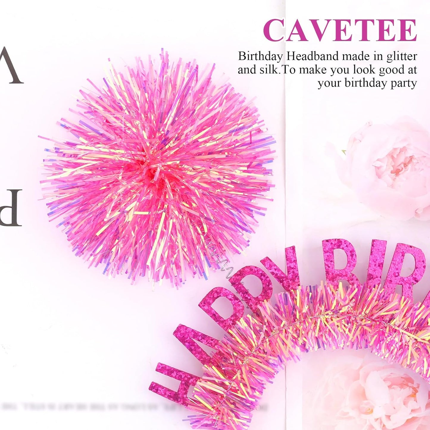 CAVETEE Happy Birthday Crown and Tiara for Women & Girls Party Decorations Gifts