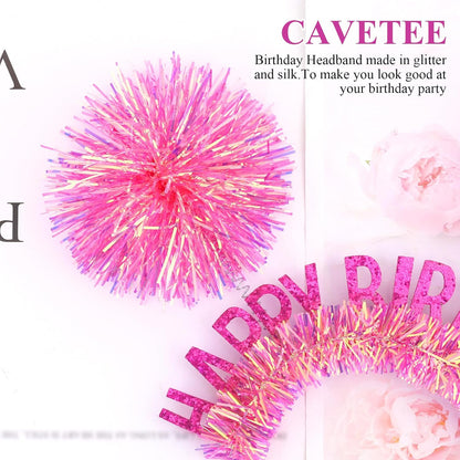 CAVETEE Happy Birthday Crown and Tiara for Women & Girls Party Decorations Gifts
