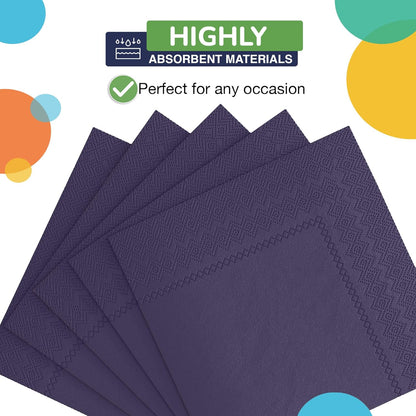 Party Solids Purple Paper Napkins Disposable Everyday 50 Pcs 2 Ply Purple Dinner Napkins Paper Everyday For Parties & Party Supplies