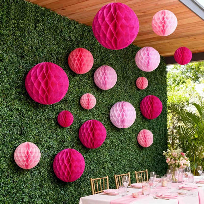 Rainbow Paper Honeycomb Balls,6 and 10 inch Hanging Tissue Pompoms,12 Pack Party Decorations